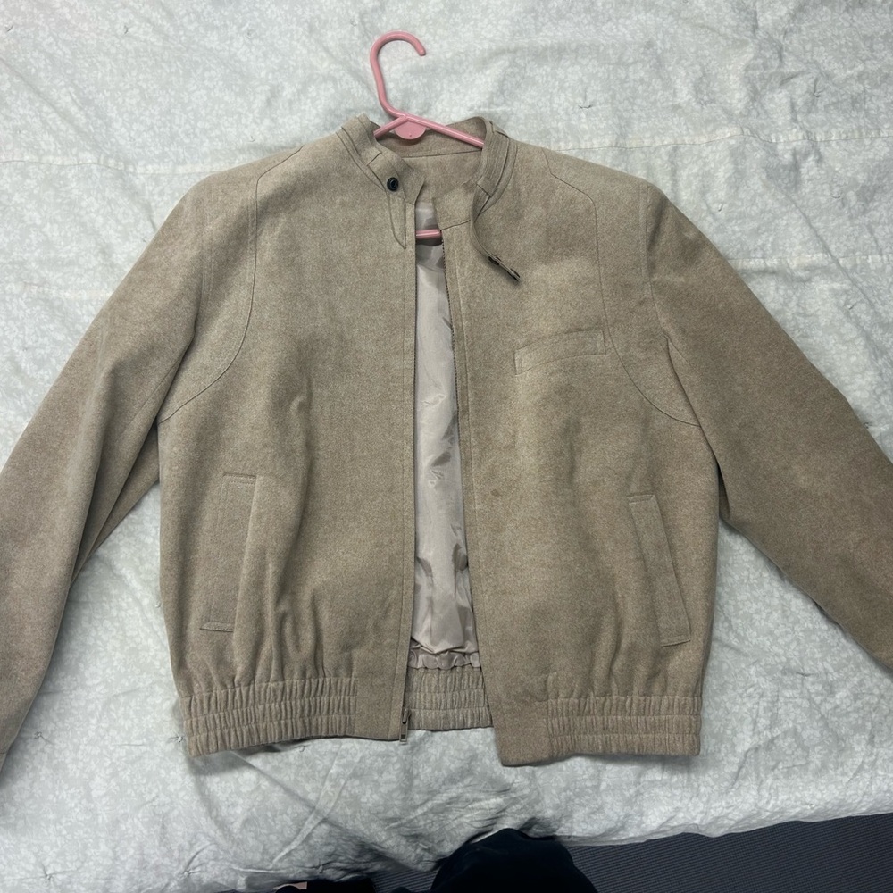 Beige Bomber Jacket